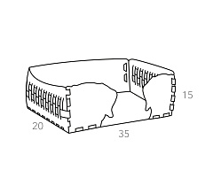 Корзина Dog 45x30xH15
